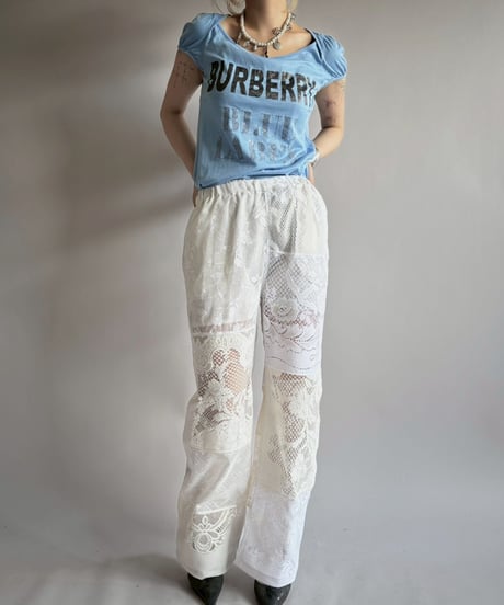 【RE;CIRCLE】 RE Crochet Lace Patch work Pants / 250731-006