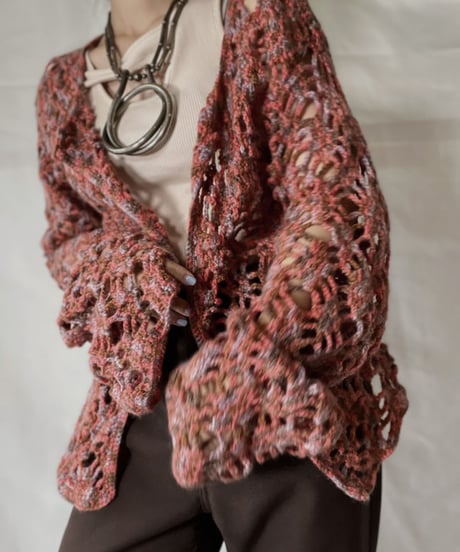 【USED】  Crochet Knit L/S Top⑧/211014-059