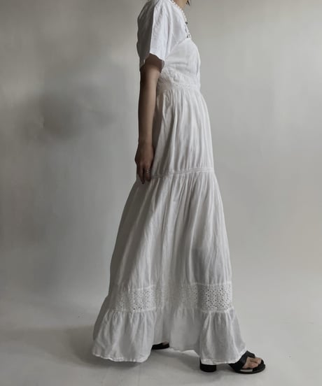 【USED】 White Cotton Camisole One-piece / 220423-014