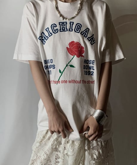 【USED】 S/S T-shirt MICHIGAN ROSE BOWL/210801-051