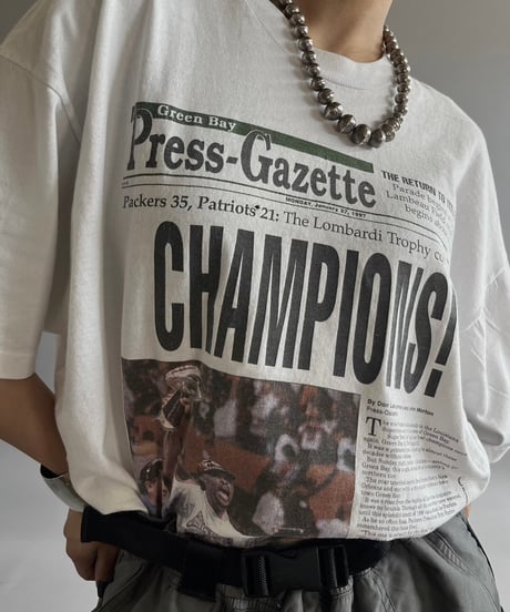 【USED】 Fruit of the Loom News Paper T-Shirt /240824-024