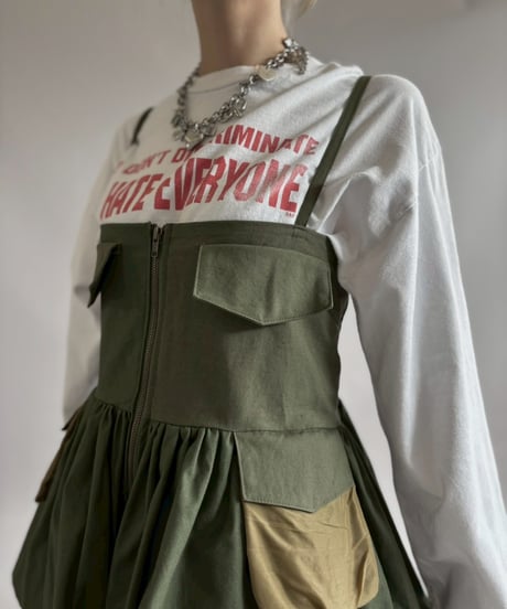 【RE;CIRCLE】RE U.S Military Rebuild Mini One-Piece Khaki / 260423-003