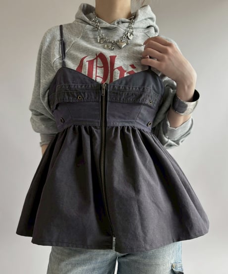 【RE;CIRCLE】 RE U.S Military Rebuild Corset Bustier Navy / 260423-001