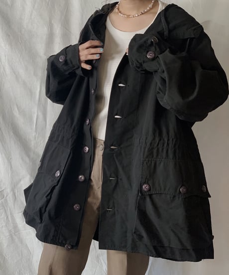 【USED】 Dyed Black Swedish Snow Hoodie /210310-013