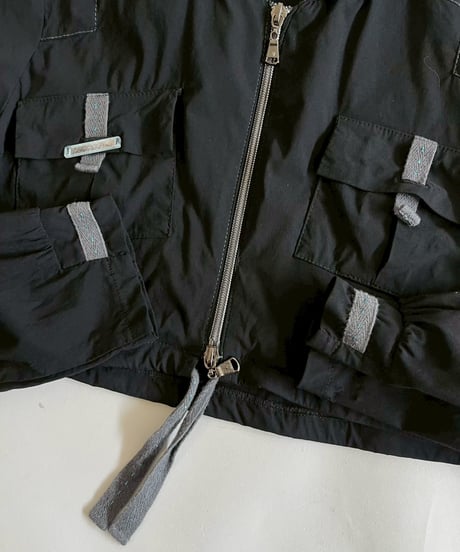 【USED】 Pocket Design Double Zip Up Hooded Jacket  / 250517-013