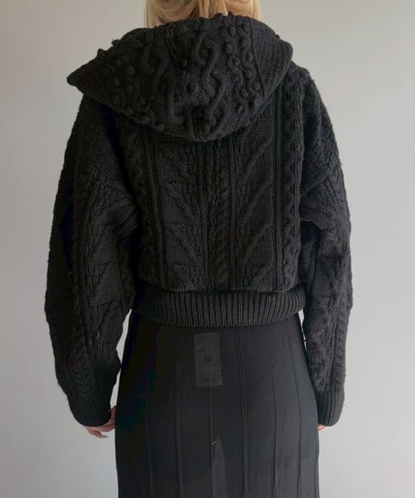 【RE;CIRCLE】 RE Aran Knit Double Zip-up Parka / Black / 251030-005
