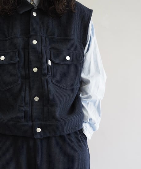 【COSMOS TEXAS】24ss Second Vest Navy / 240311-018