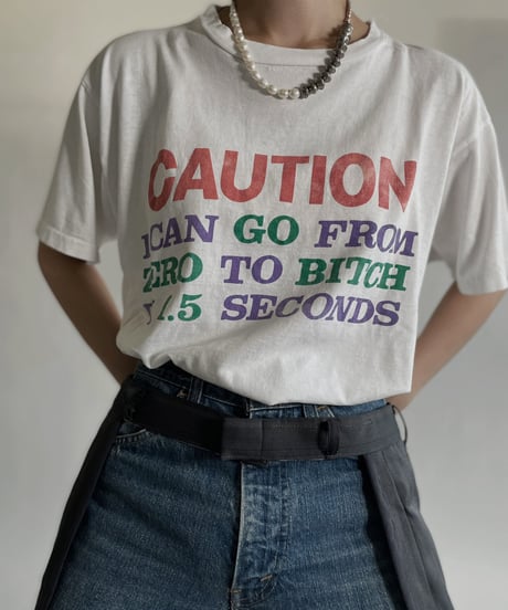 【USED】 Short Sleeved T-shirt “CAUTION” / 220625-012