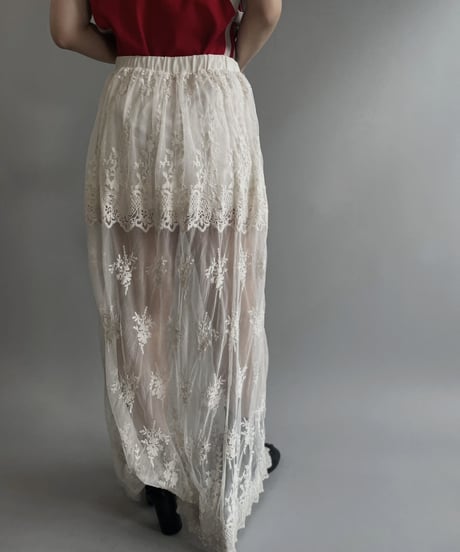 【USED】 Sheer Lace Skirt / 230624-026