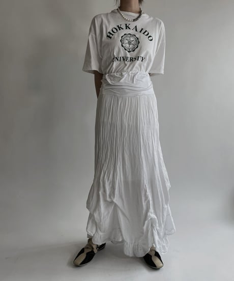 【USED】 White Cotton Long Skirt / 220507-032