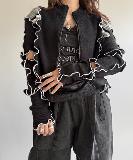 【RE;CIRCLE】 RE Mellow Zip Up Knit Top/241226-006