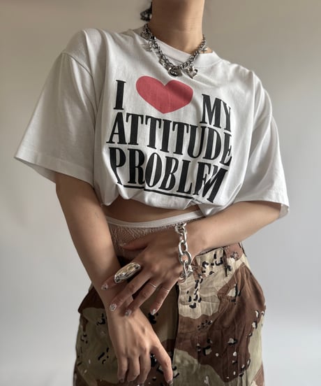 【USED】 80~90's I ♡ MY ATTITUDE PROBLEM T-Shirt / 250614-005
