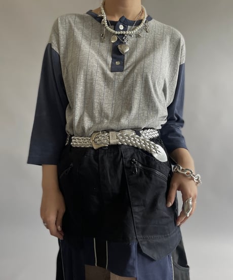 【USED】 80's Stripe Patterned T-Shirt  /240606-012
