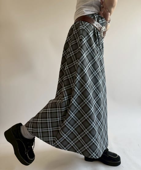 【USED】 Check Long Skirt  /250802-014