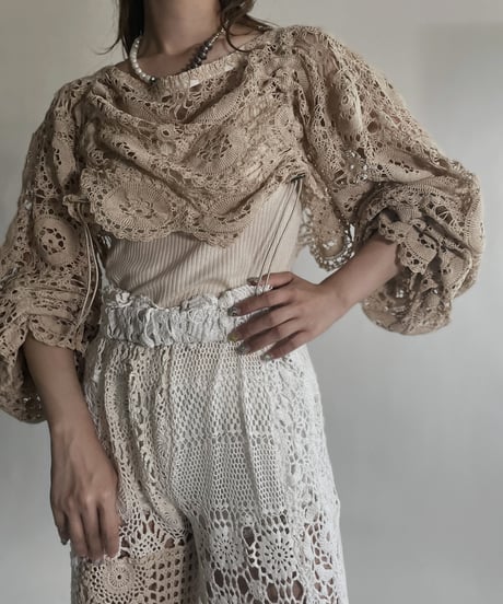 【RE;CIRCLE】 RE Crochet Cord Top / 220623-015