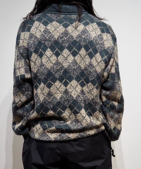【USED】 Argyle Patterned Knit Top /240205-005