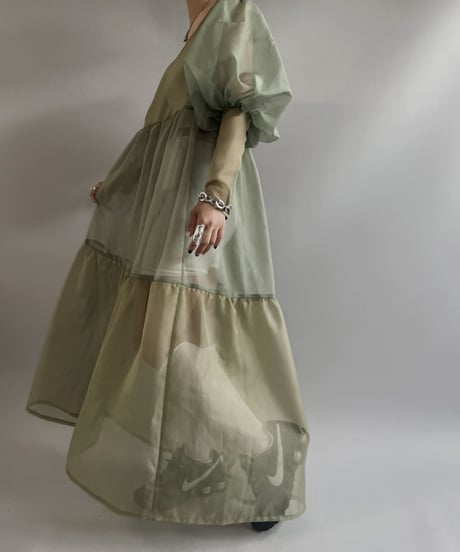 【RE;CIRCLE】 RE Sheer Puff Sleeve One-piece / 230706-001