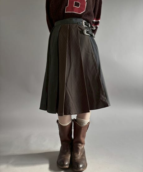 【RE;CIRCLE】 RE Suit Pleats Wrap Skirt/ 260108-004