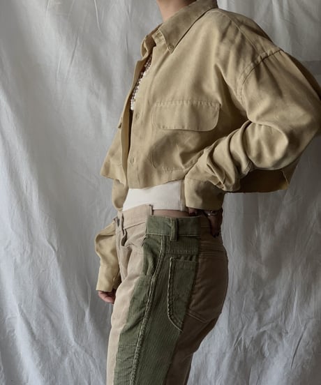 【USED】 Cut Off Fake Suede Shirt  /210317-012