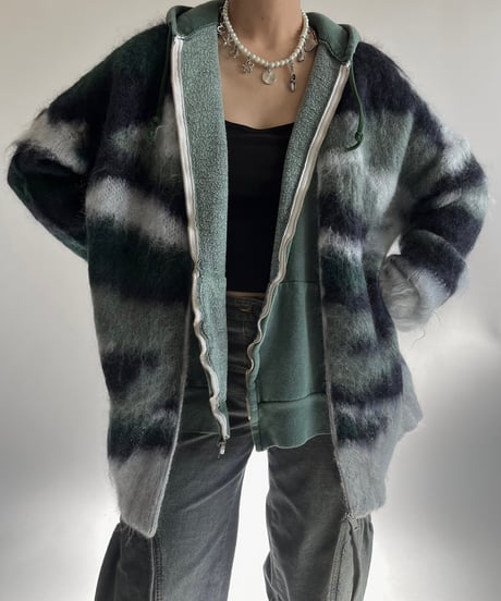 【USED】 COS Mohair Knit Zip Up Cardigan /250104-037