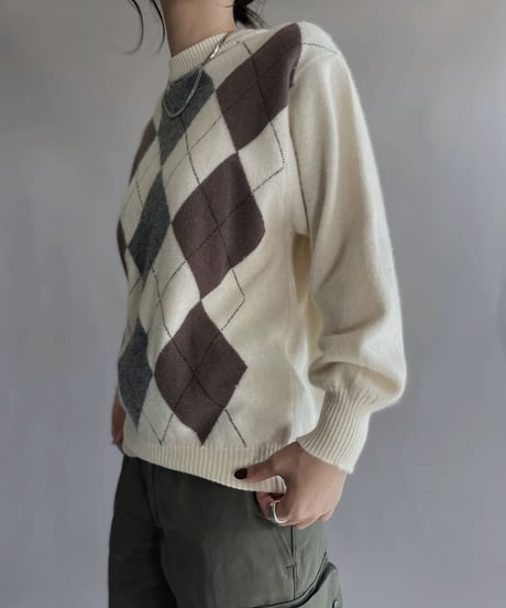 【USED】  Argyle Knit Sweater / 221112-007
