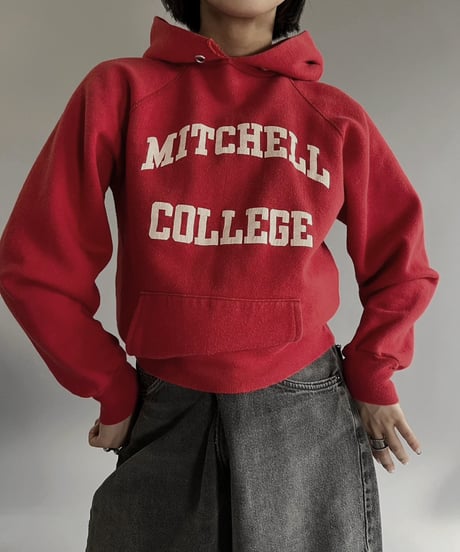 【USED】 Made in USA 80s Champion MITCHELL COLLEGE L/S Parker /240210-022