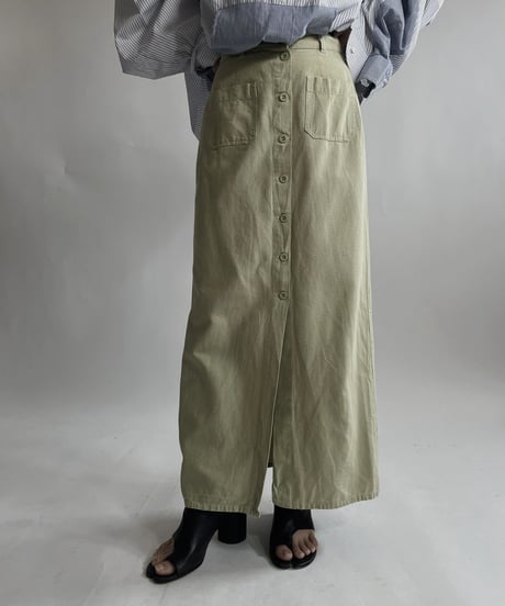 【USED】 Linen Mix Cotton Long Skirt / 220423-036