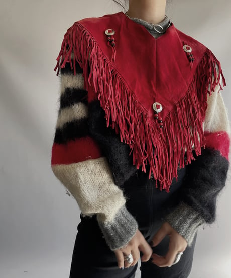 【USED】 Suede Fringe Top / 231112-028