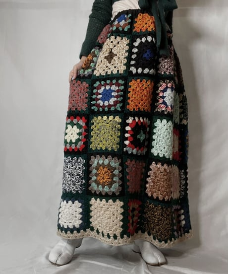 【RE;CIRCLE】 RE Granny Knit Long Skirt④/211014-024