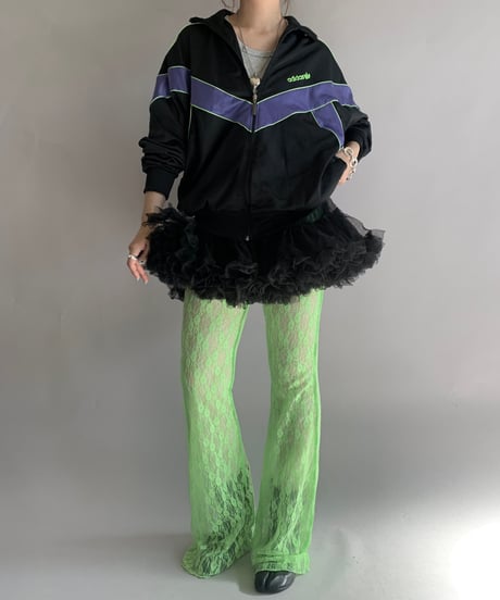 【USED】 Lace Patterned Sheer Flare Pants / 241116-023