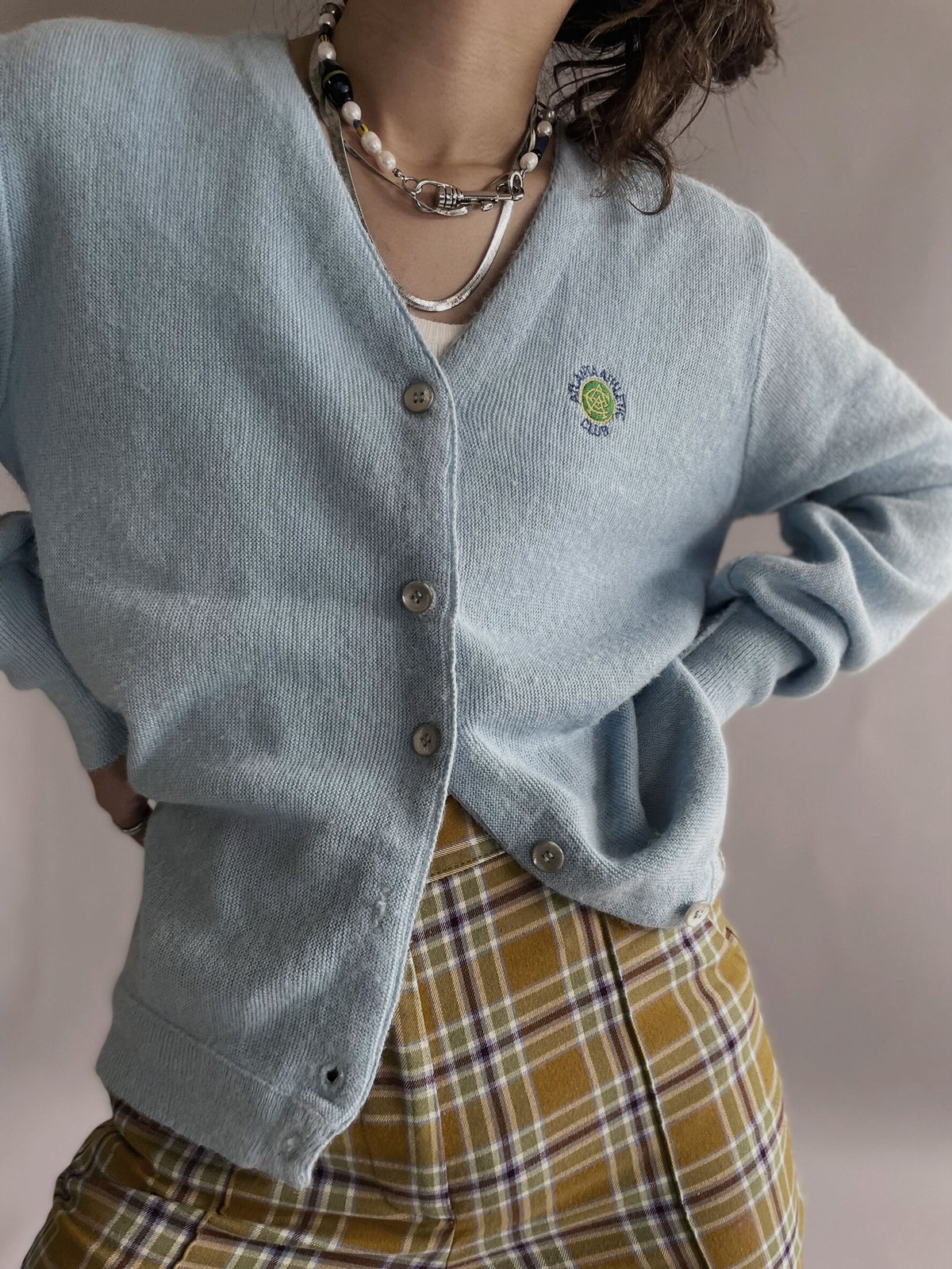 USED】 Lady Pickering Acrylic Knit Cardigan /