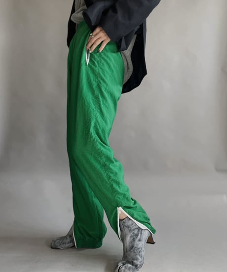 【USED】 Green Nylon Pants / 230121-010