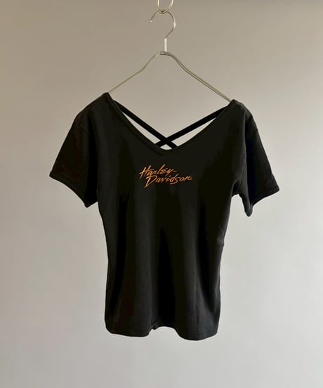 【USED】 Made in USA HARLEY DAVIDSON Back Closs Design T-Shirt / 260607-003