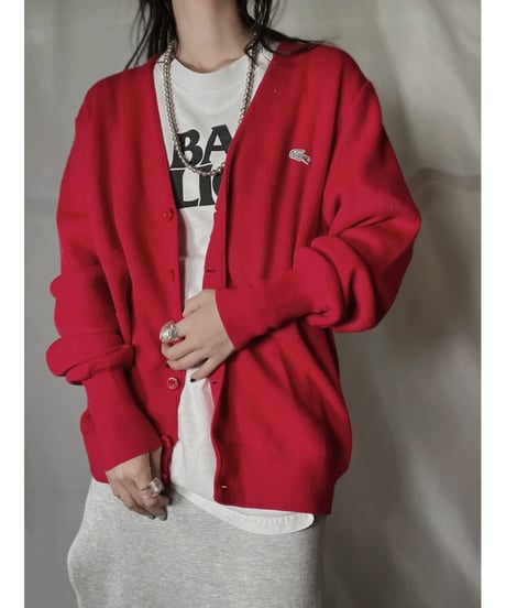 【USED】 LACOSTE Acrylic Knit Cardigan  ⑪ / 220111-016