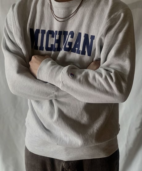 【USED】 90's Mexico Champion Reverse Weave Sweat MICHIGAN / 210127-040