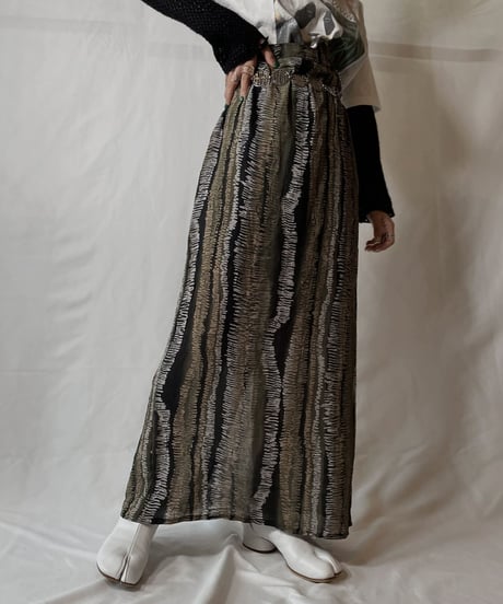 【USED】 Poly Long Skirt①/20210819-003