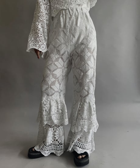 【RE;CIRCLE】 RE Crochet Tiered Pants / 230504-010