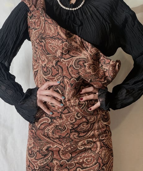 【USED】  Paisley Patterned Off Shoulder Dress/210310-029