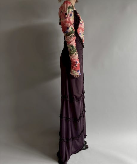 【USED】 Frill design long camisole One-Piece  /250920-029