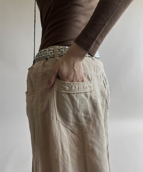 【USED】 Linen Zip Design Skirt /250426-025