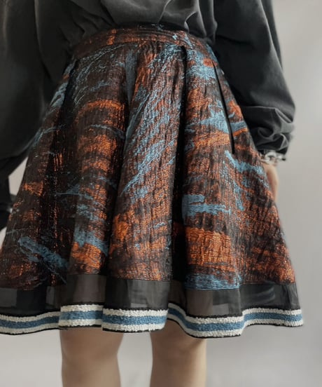 【USED】 Patterned Lame Skirt / 230923-025