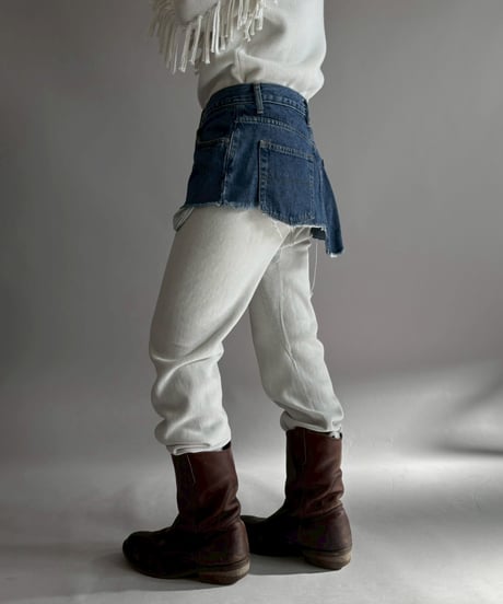 【USED】 Cut Off Denim Skirt / 260207-014