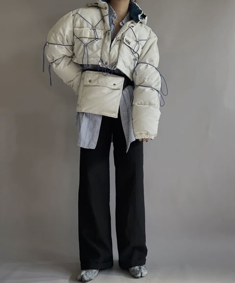 【RE;CIRCLE】 RE Draw Code Short Down White×Blue + Sacoche / 221215-006