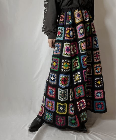 【RE;CIRCLE】 RE Granny Knit Long Skirt②/210917-004