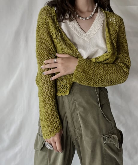 【USED】   Crochet Knit L/S Top③/210921-039
