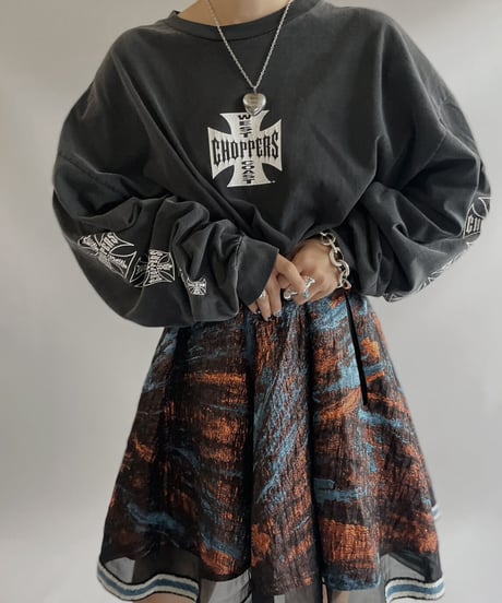 【USED】 Patterned Lame Skirt / 230923-025
