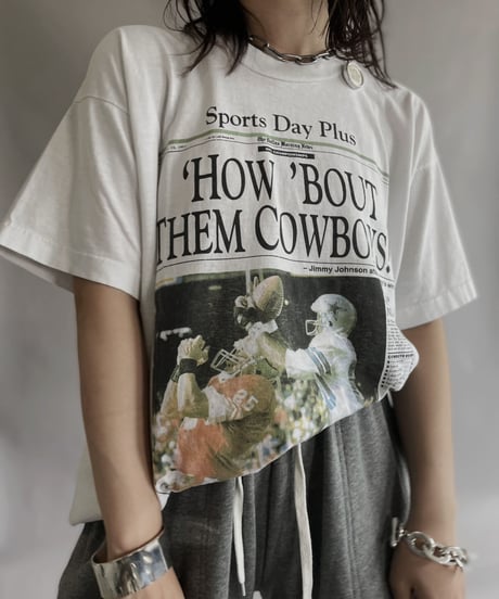 【USED】 made in USA New Paper Print T-Shirt / 230617-017