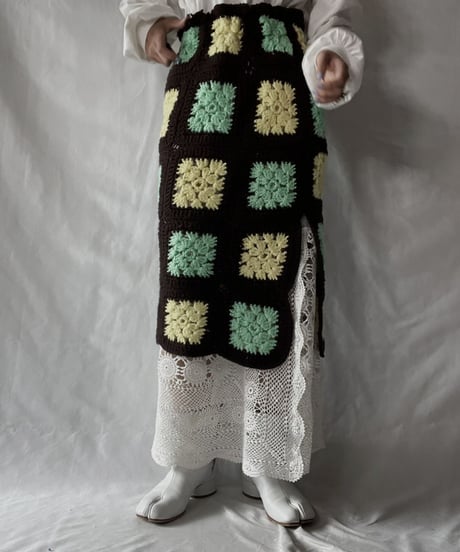 【RE;CIRCLE】 RE Granny × Crochet Long Skirt①/211014-020