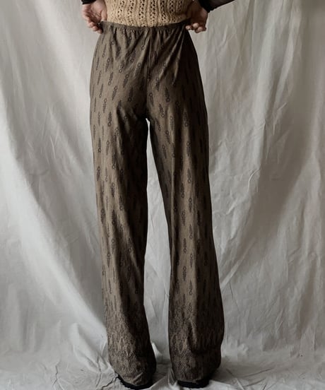 【USED】Lace Patterned Poly Pants/210217-051
