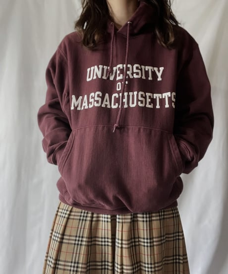 【USED】   Champion Revers Weave Hoodie UNIVERCITY OF MSSACHUSETTS/211028-006